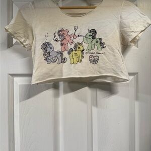 Women's Naughty Graphic Crop Top with Unicorn Print
